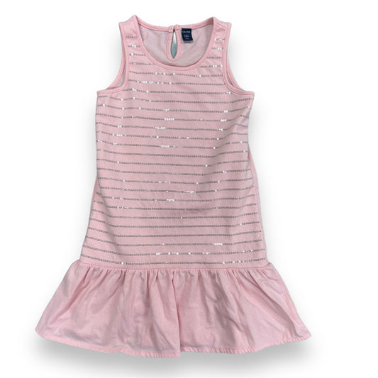 Girls Gap Size 5 Pink Sequin Sleeveless Ruffle Dress
