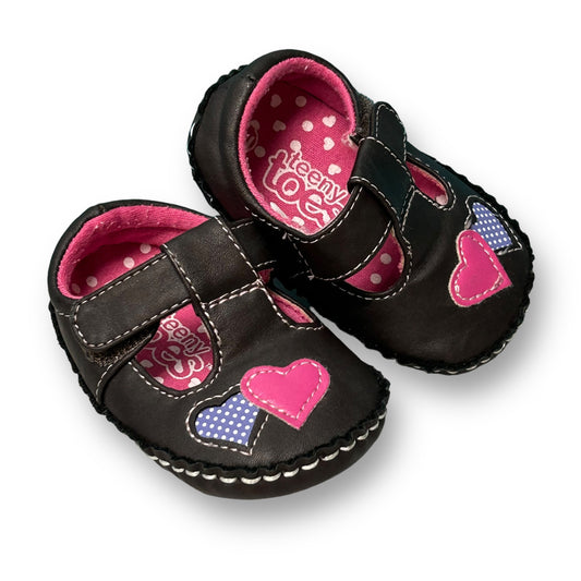 Teeny Toes Baby Girl Size 2 Brown & Pink Easy-On Shoes