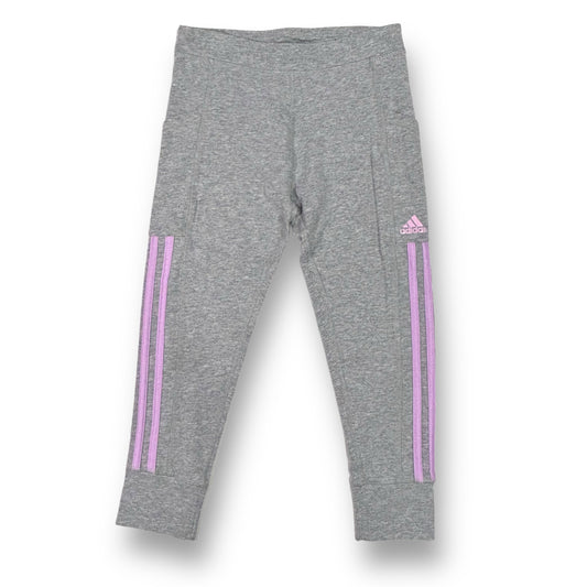 Girls Adidas Size 14 Gray Three Stripe Lift Capri Pocket Leggings
