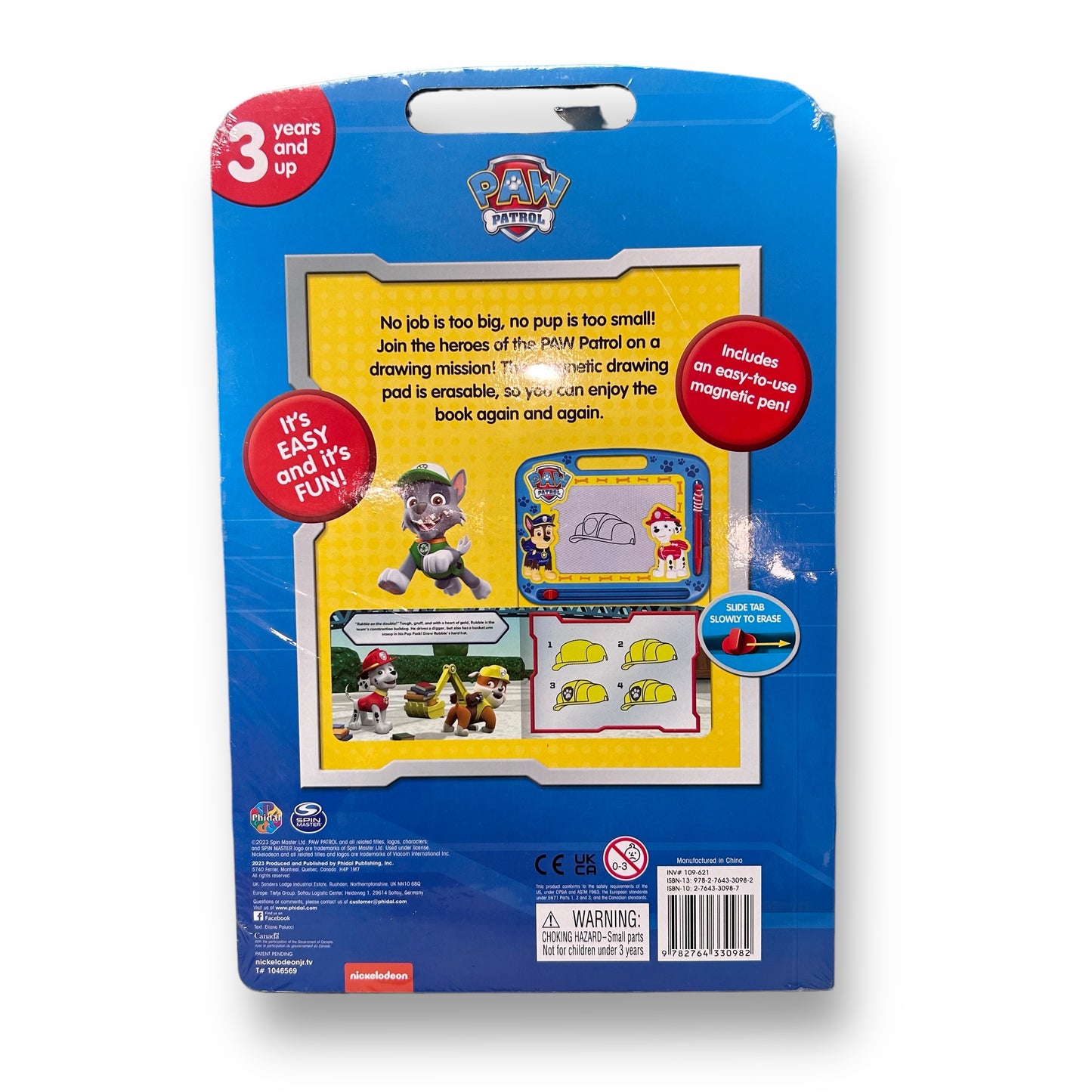 NEW! Paw Patrol Magnetic Drawing Pad & Story Book