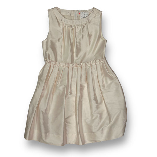 NEW! Girls J. Crew Size 6 100% Silk Ivory Pleated Formal Dress