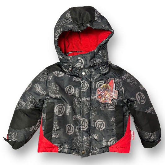 Boys Marvel Avengers Size 2T Black & Red Super Hero Winter Coat