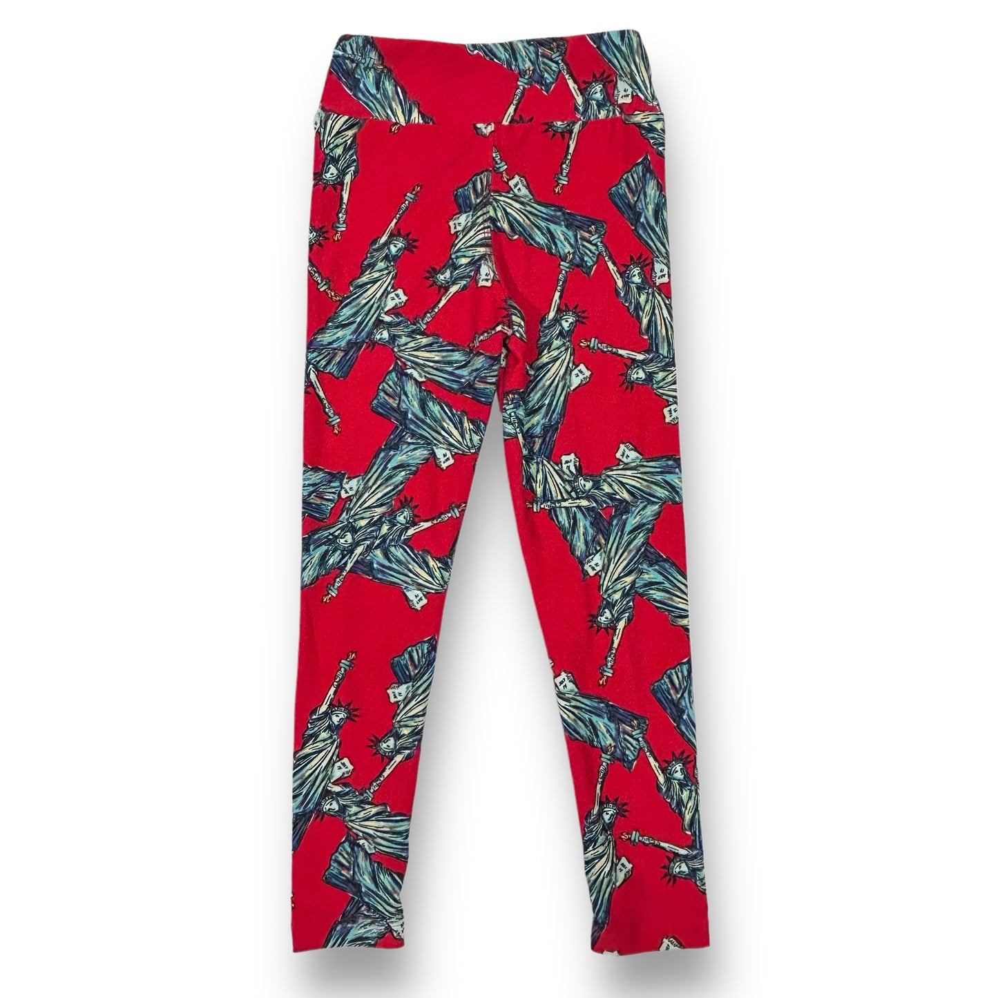Lularoe Girls Size 4-6 Small/Medium Red Statue of Liberty Leggings