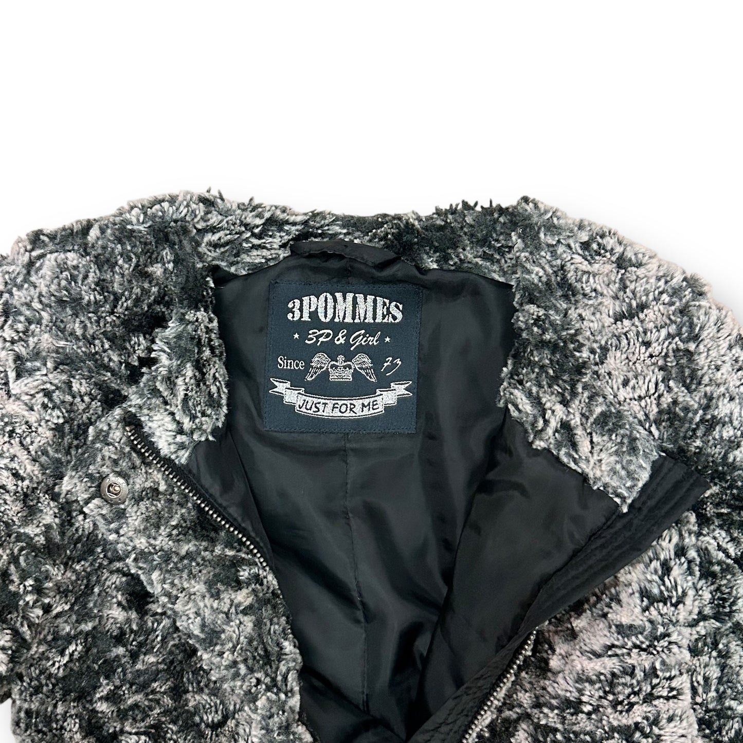 Girls Size 5/6 Boutique Coat 3 Pommes Gray Faux Fur Zippered Designer Jacket