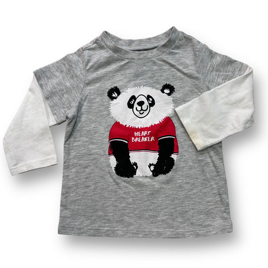 Boys Size 18 Months Gray Heart Breaker Long Sleeve Panda Shirt