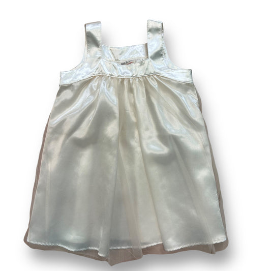 Flower Girl Dress Size 3 Toddler Sleeveless Ivory Satin with Tulle Overlay