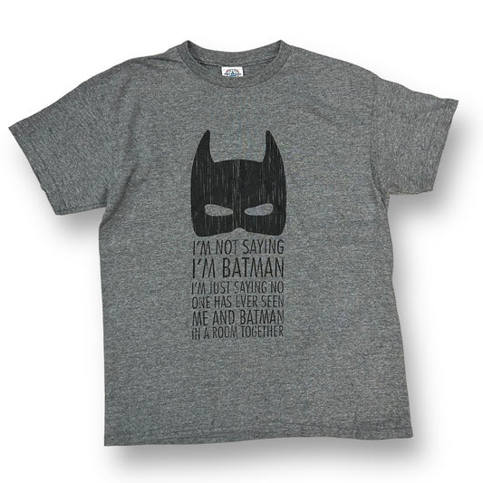 Boys Size 12/14 YLG Gray Batman Short Sleeve Shirt