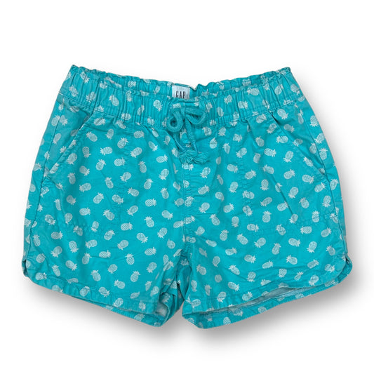 Girls Gap Kids Medium Size 8 Aqua Pineapple Print Pull-On Cotton Shorts