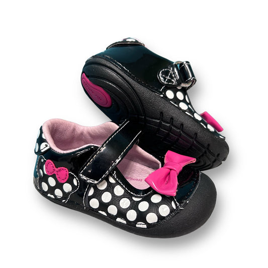 Stride Rite Toddler Girl Size 4 Black Polkadot Disney Minnie Mouse Shoes