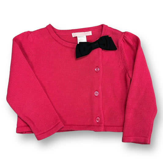 Girls Janie and Jack Size 12-18 Months Pink Knit Cardigan Sweater with Bow