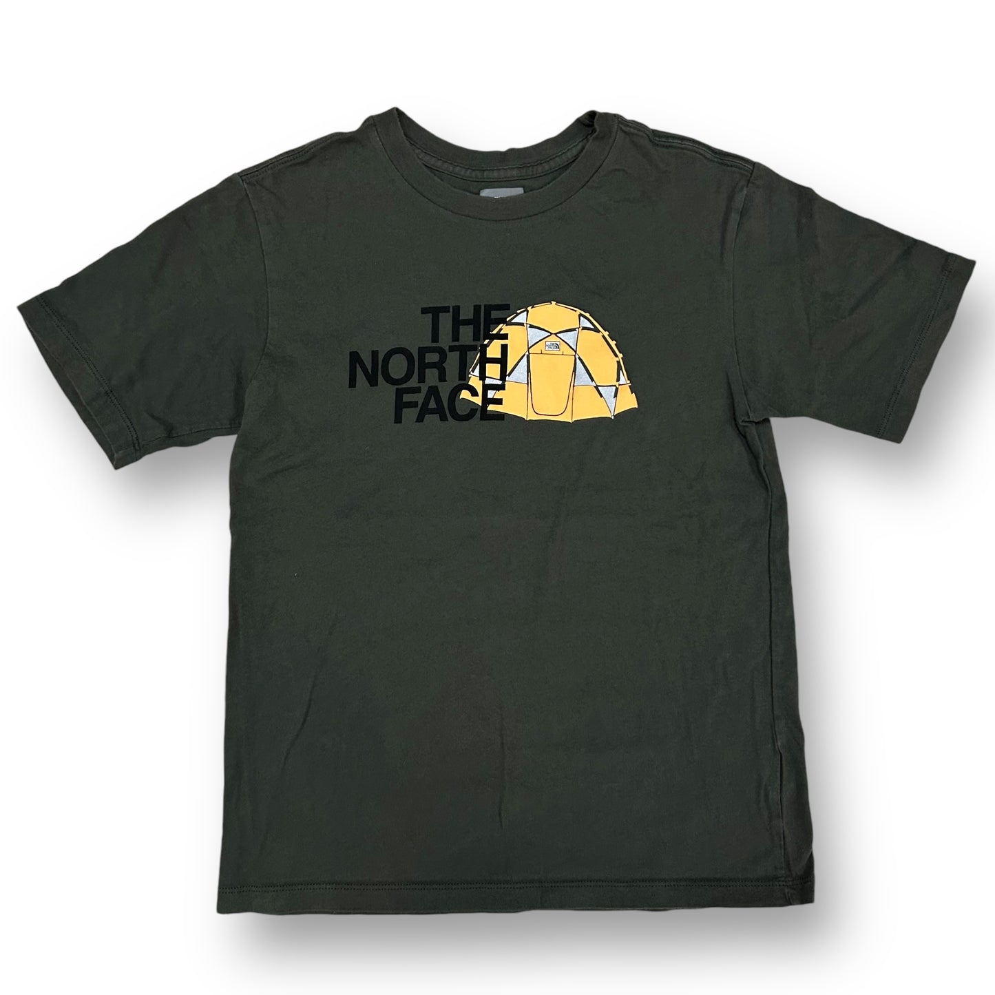 The North Face Youth Size 10/12 Boys Hunter Green Short Sleeve Camping Tee