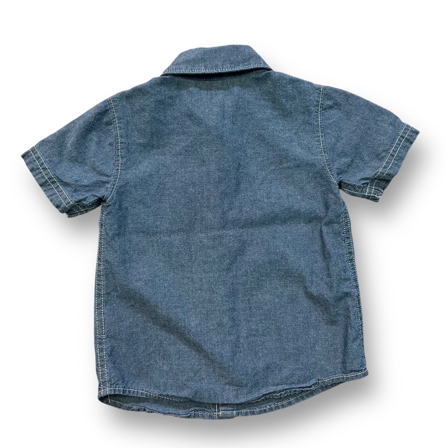 Boys Denim Button Up Shirt Carter's Size 18 Months Short Sleeve Collared Top