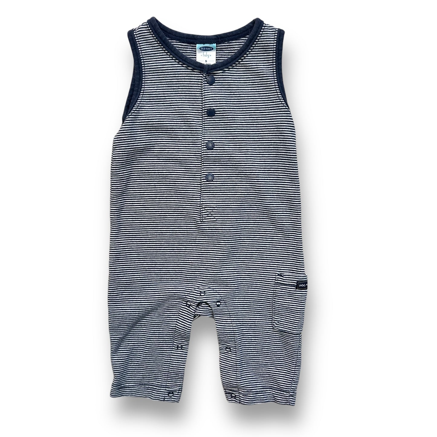 Old Navy Baby Boy Size 3-6 Months Striped Sleeveless One-Piece with Snaps