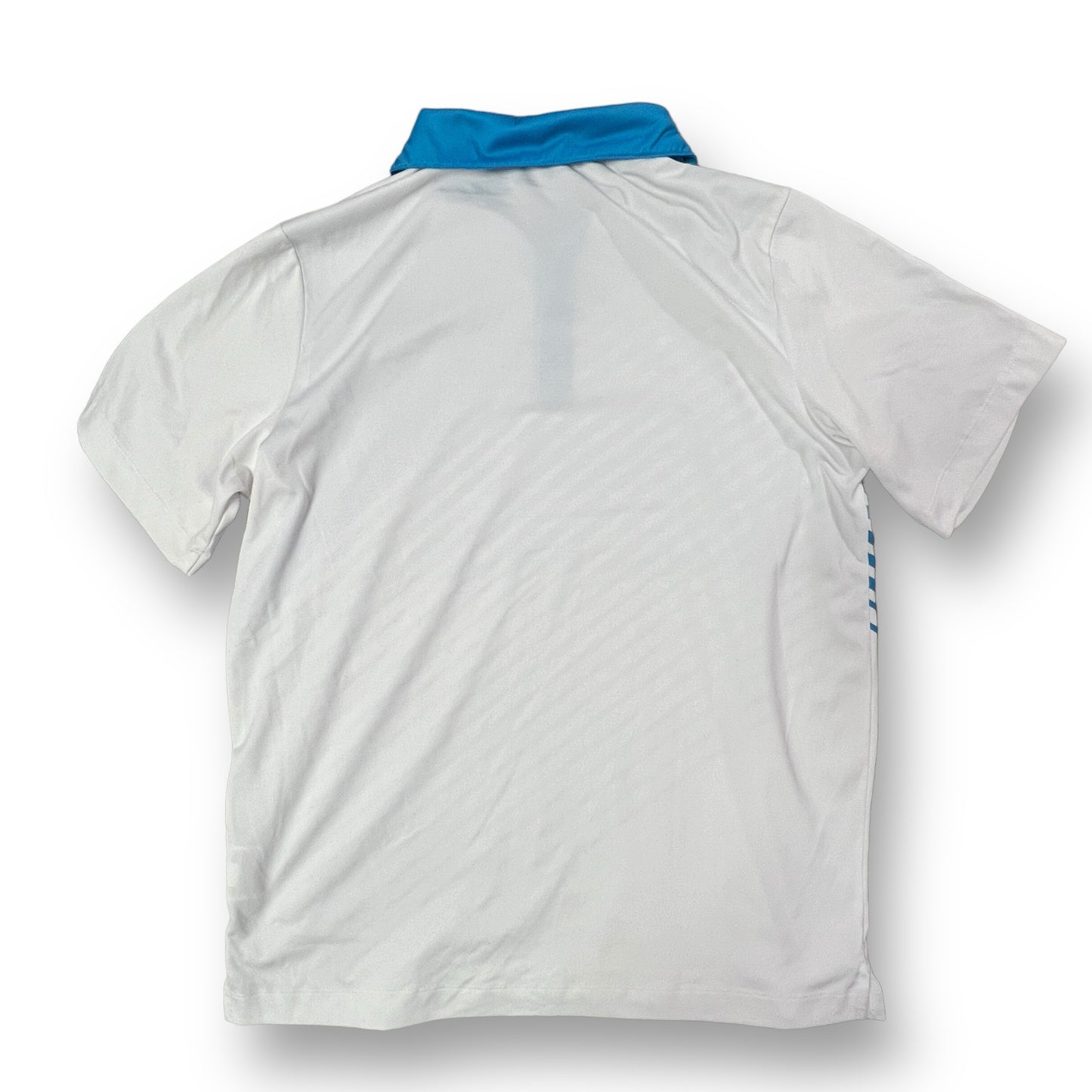 Boys Nike Golf Size 14/16 YXL Blue & White Dri-Fit Performance Polo Shirt