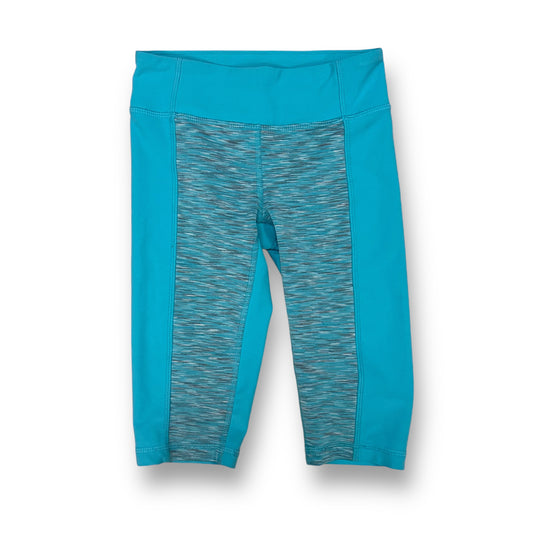 Girls 90 Degrees Size 4 Aqua Blue Athletic Spandex Capris