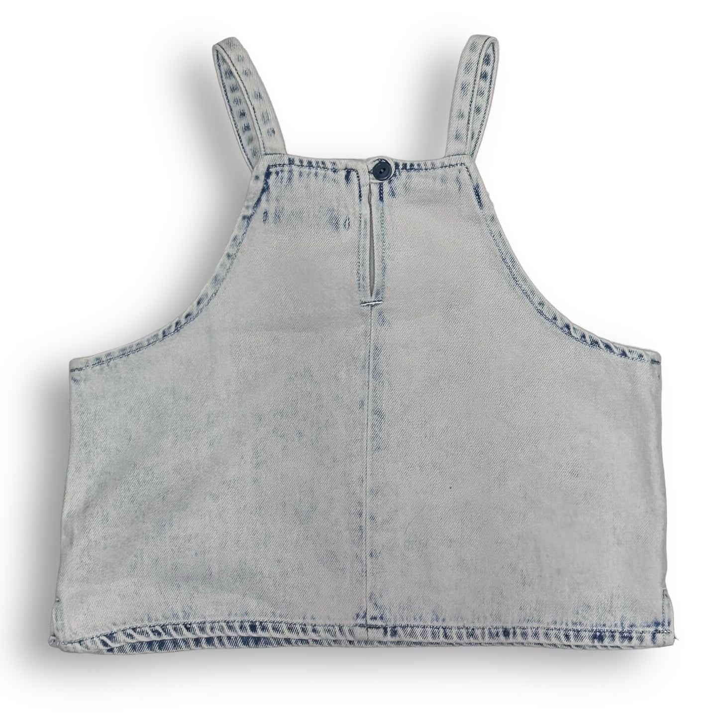 Girls Zara Size 11/12 Light Blue Denim Cropped Tank Top