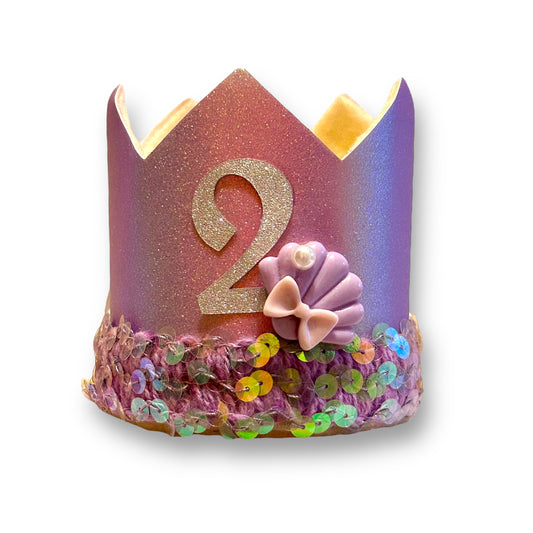 Purple Metallic Mermaid 2nd Birthday Crown