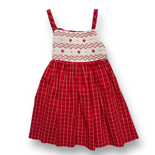 Girls Cyrillus Size 18 Months Red Plaid Smocked Boutique Sun Dress