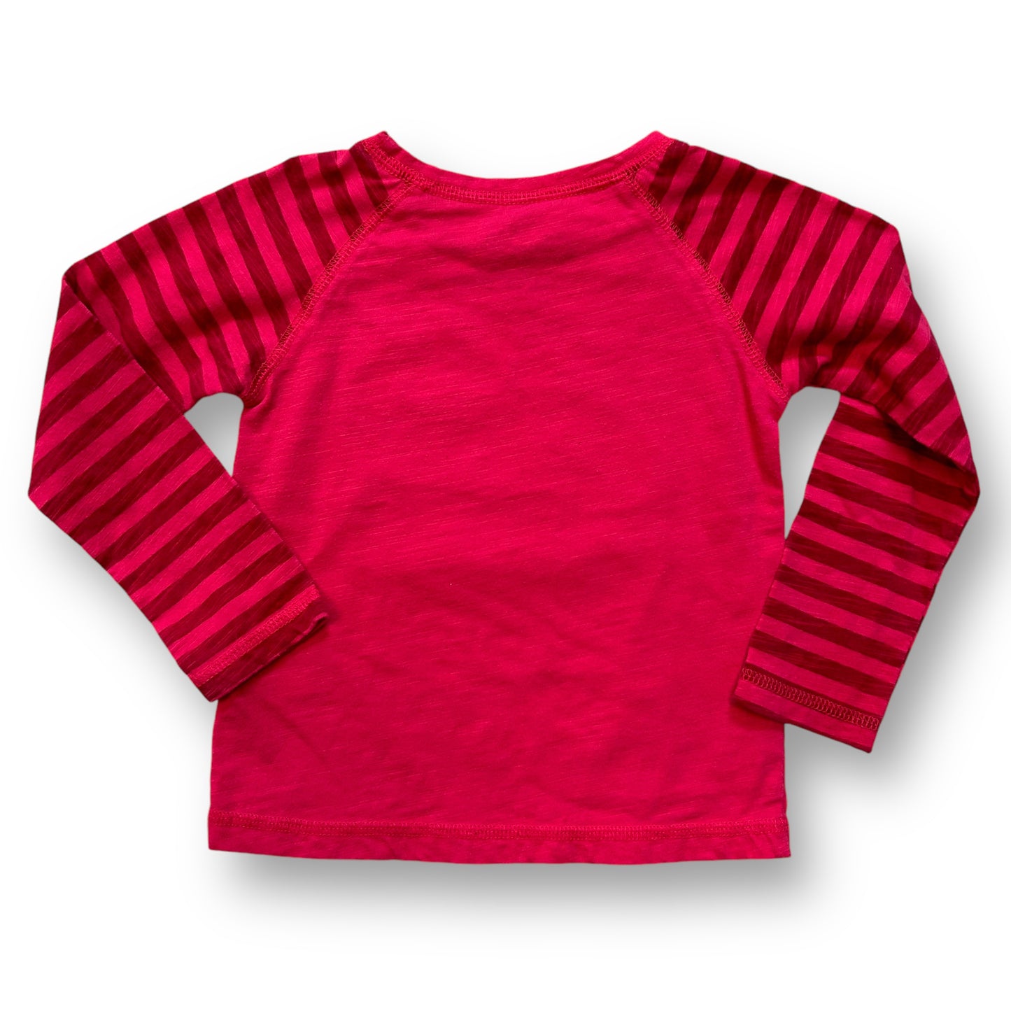 Lucky Brand Girls Size 3T Pink Embroidered Shamrock Striped Long Sleeve Shirt