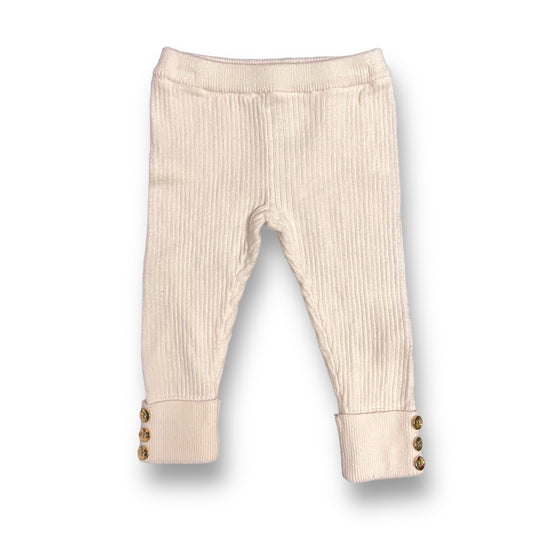 Girls Carter's Size 6 Months Ivory Ribbed 100% Cotton Leggings