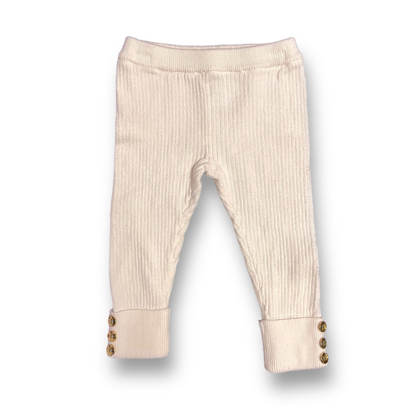 Girls Carter's Size 6 Months Ivory Ribbed 100% Cotton Leggings