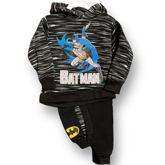 NEW! Boys Batman Size 3T Black Graphic Printed 2-Pc Hoodie & Sweatpants Set