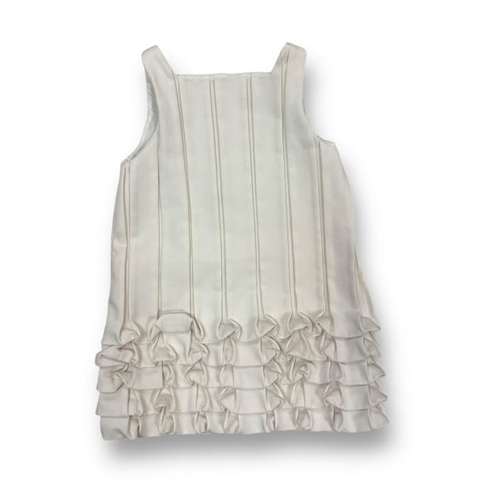 Girls JoJo Size 4 Ivory Pleated Sleeveless Dress with Ruffles