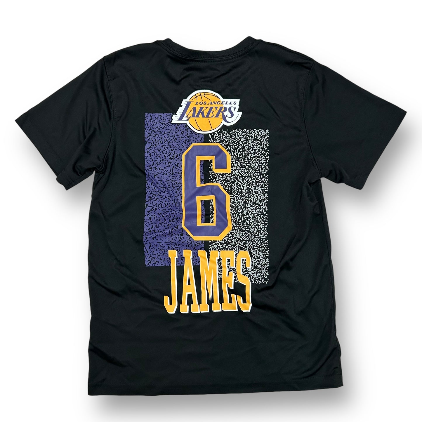 Boys NBA Size 10/12 YMD Black Los Angeles Lakers Athletic Short Sleeve Shirt