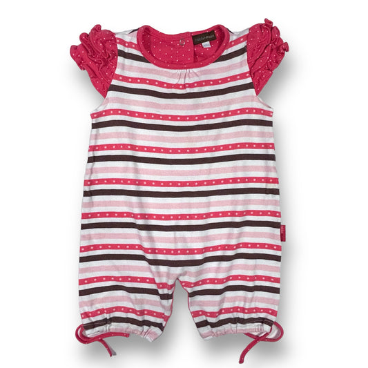 Girls Rabbit Moon Size 9-12 Months Pink Striped Snap Bottom Specialty Romper