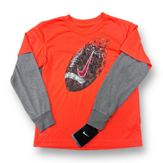 NEW! Boys Nike Size 7 Bright Orange Football Athletic Long Sleeve Shirt