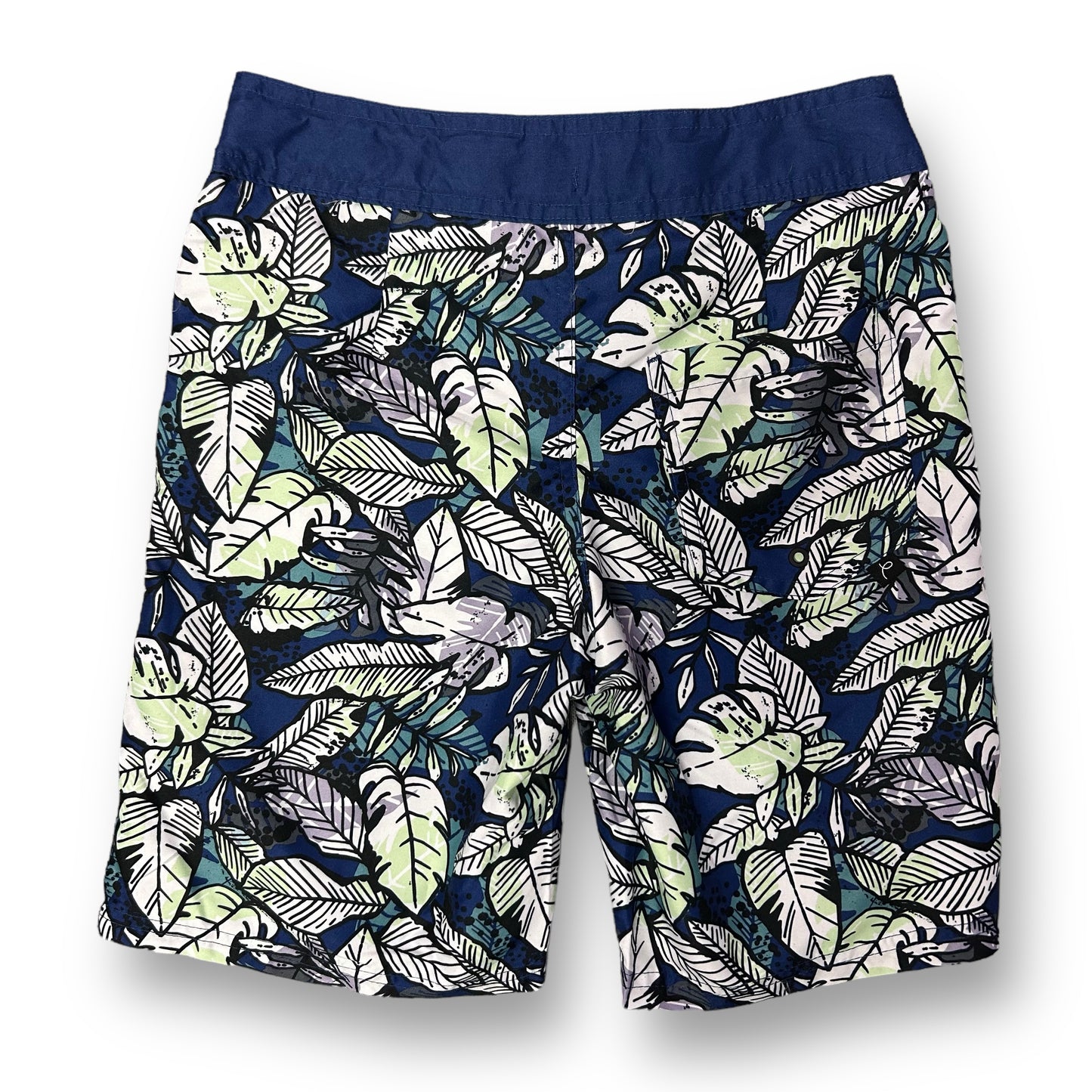 Youth Boys Size 10 YMD Blue Tropical Print Mesh Lined Swim Trunks
