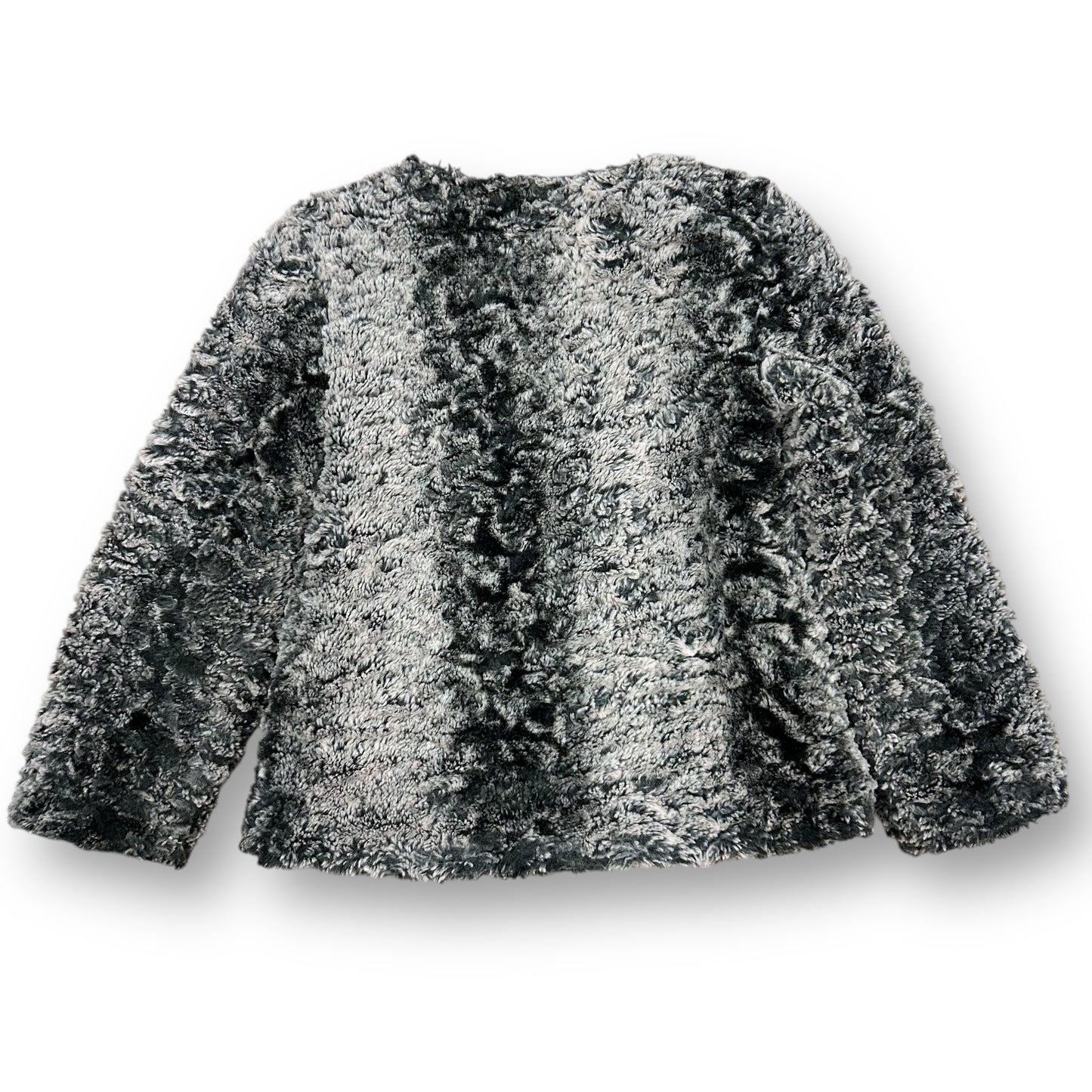 Girls Size 5/6 Boutique Coat 3 Pommes Gray Faux Fur Zippered Designer Jacket