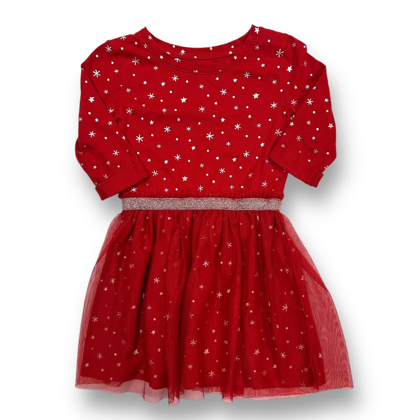 Girls Size 4/5 Holiday Red & Gold Shimmer Christmas Party Tutu Dress