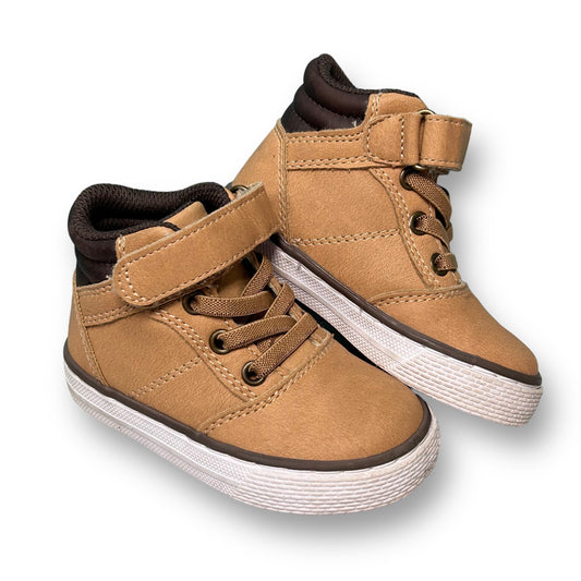 Children's Place Toddler Boy Size 5 Brown No-Tie High Top Sneakers