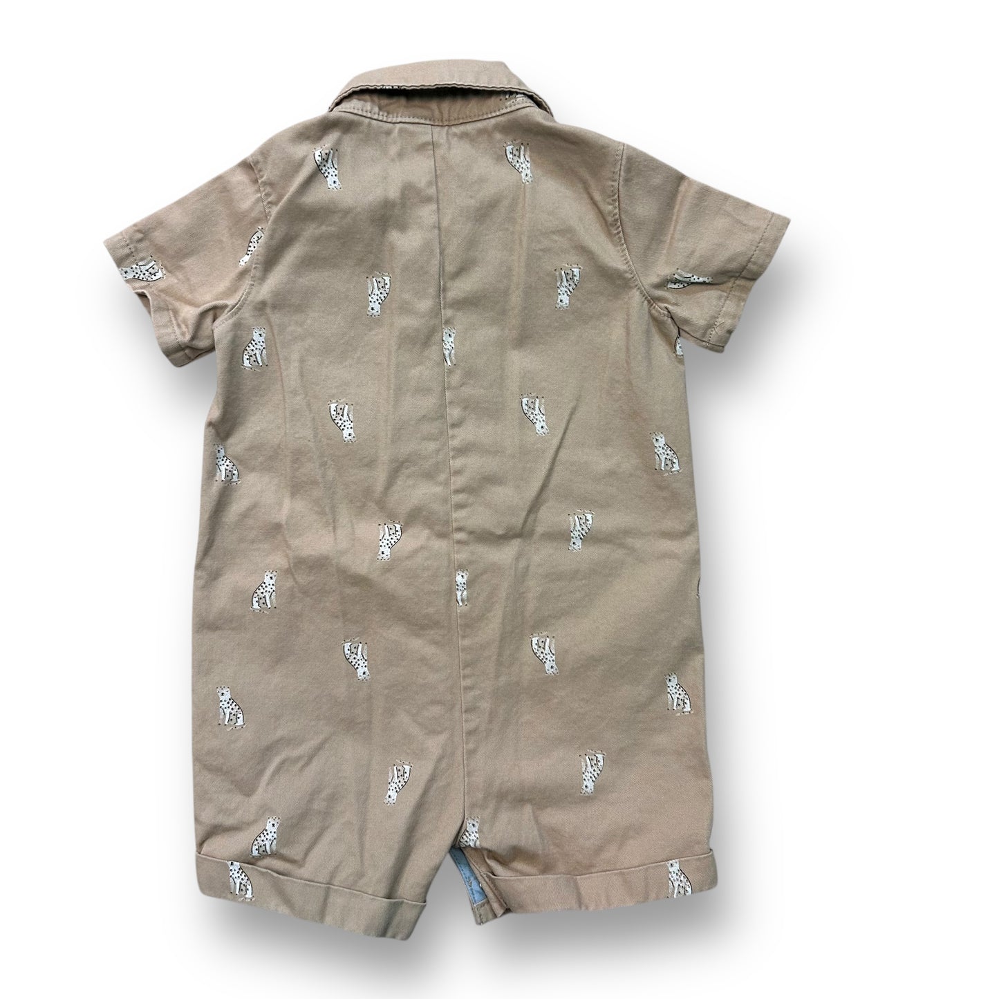 Carter's Boys Size 18 Months Khaki Romper Snap Bottom Safari Print One-Piece