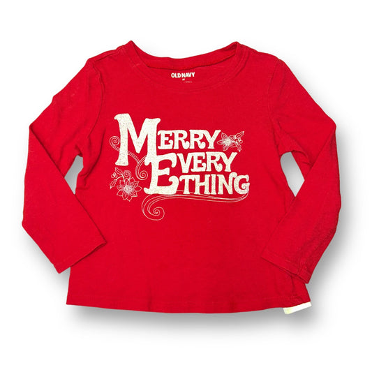 Boys Old Navy Size 2T Red Christmas Long-Sleeve Shirt