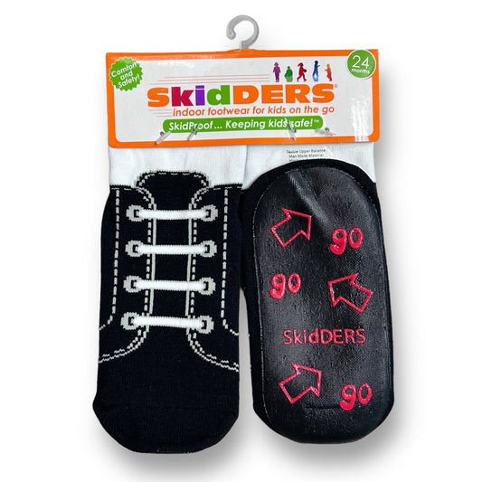 NEW! Boys SkidDERS Size 24 Months Black Skidproof Socks, 1-Pair