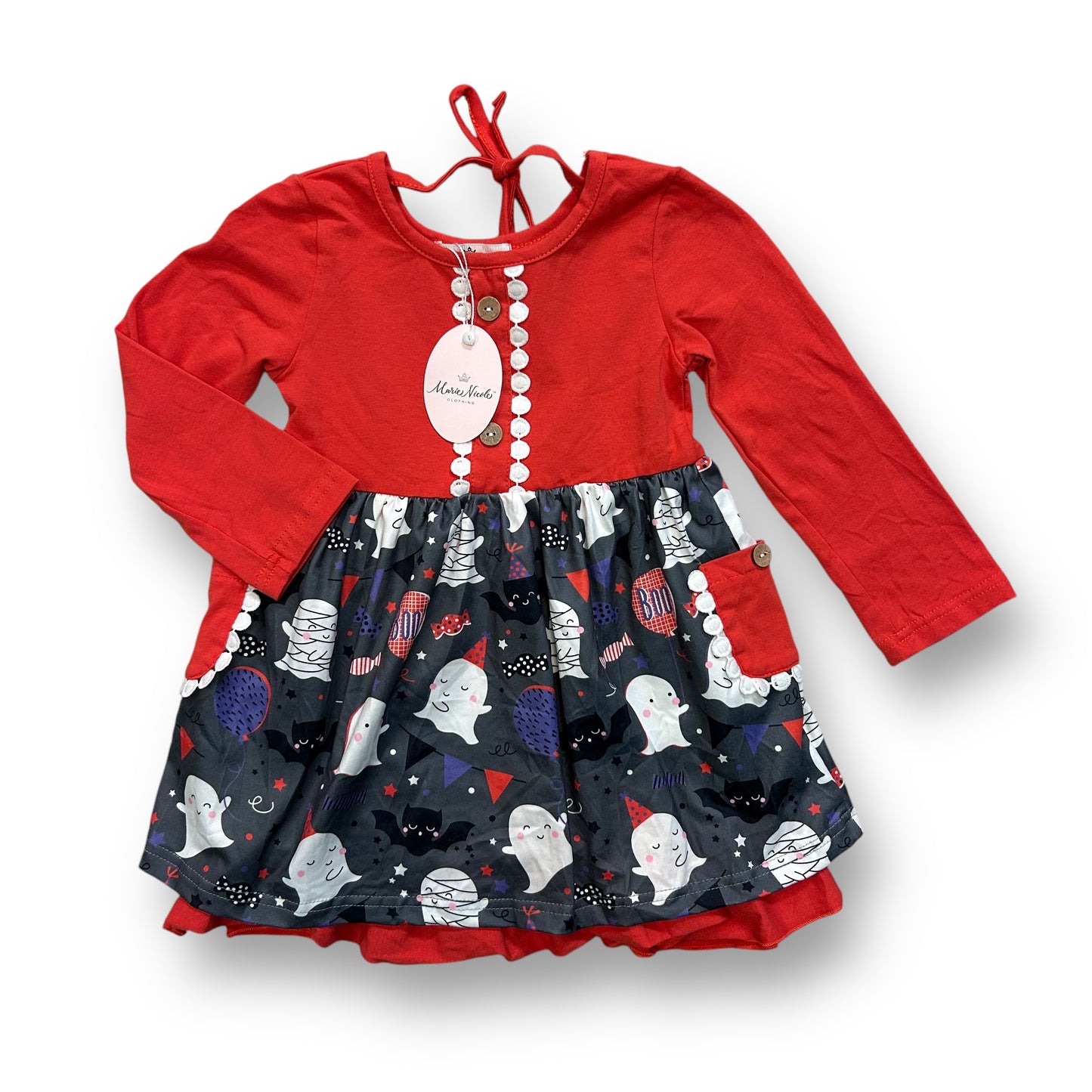 NEW! Girls Marie Nicole Size 3/4 Button Accent Halloween Dress