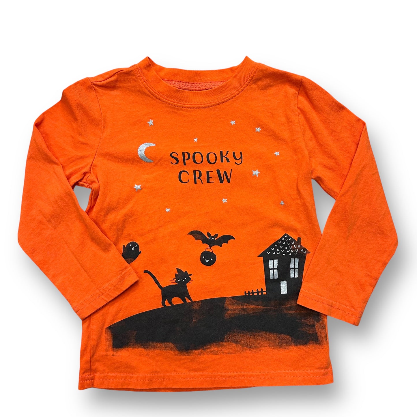 Girls Carter's Size 5T Orange Spooky Crew Halloween Shirt