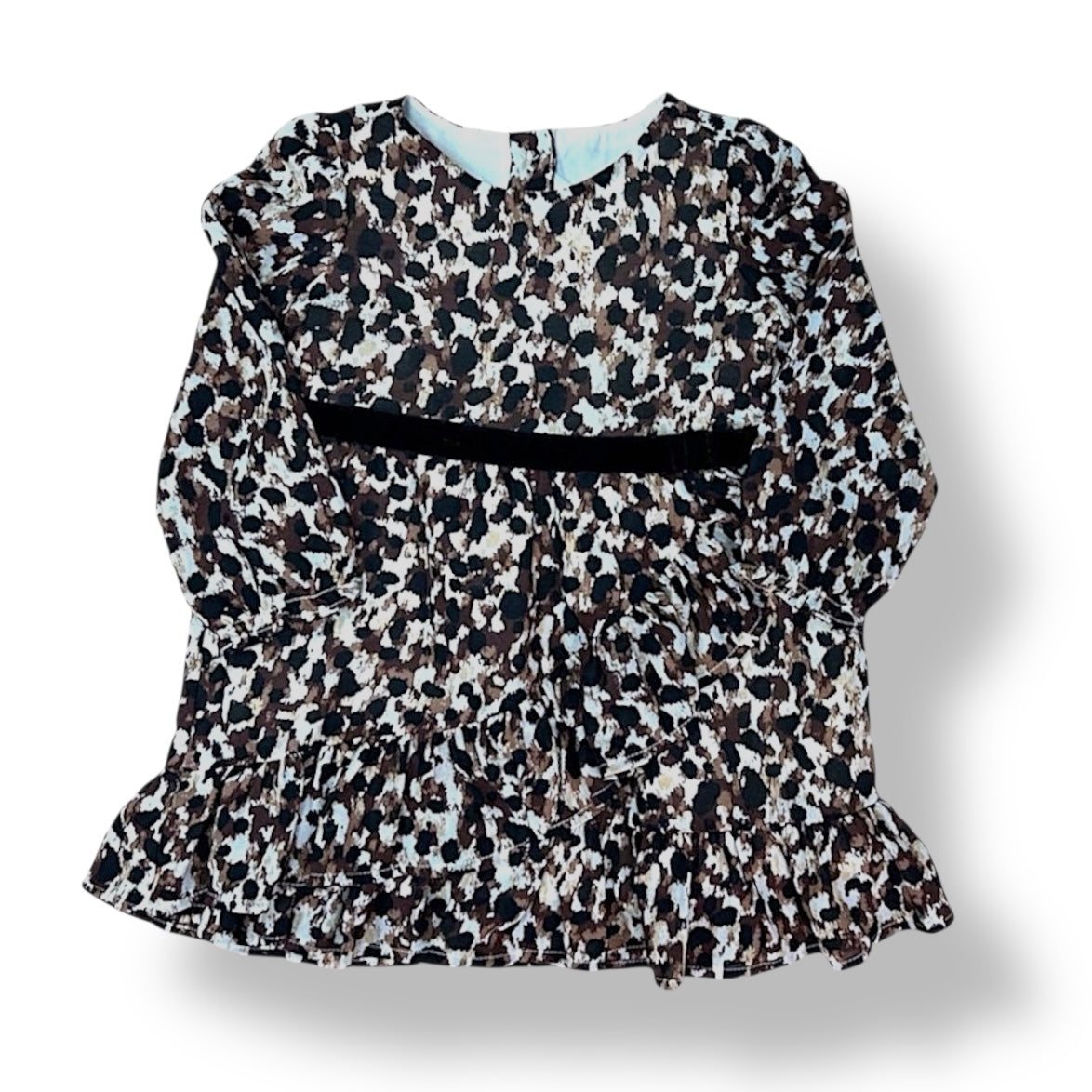 Janie and Jack Girls Size 18-24 Months Long Sleeve Leopard Print Dress