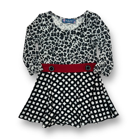 Sara Sara Girls Size 4 Black Print Belted Special Occasion Boutique Dress