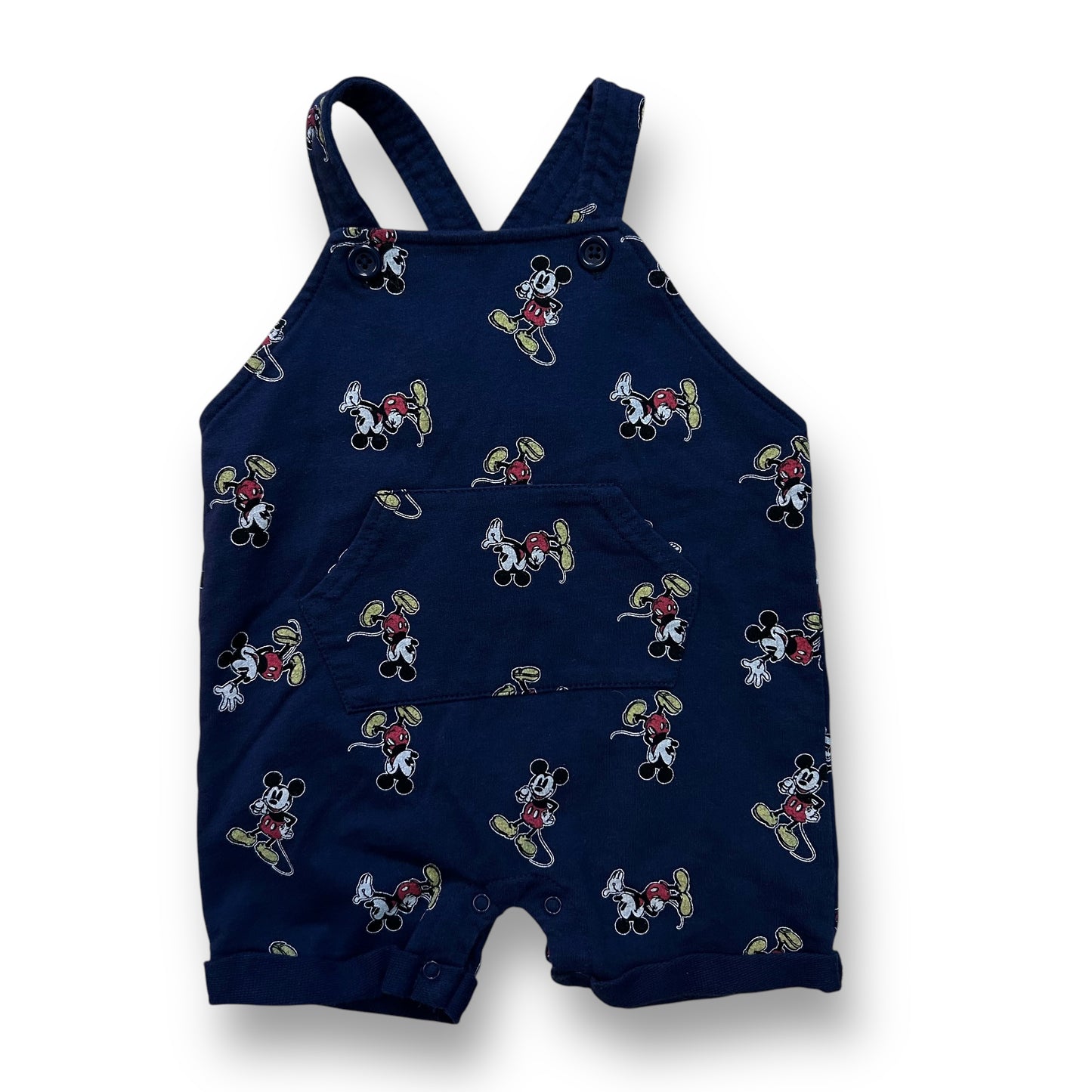 Disney Toddler Boy Size 18 Months Romper Navy Mickey Snap Bottom Shortalls