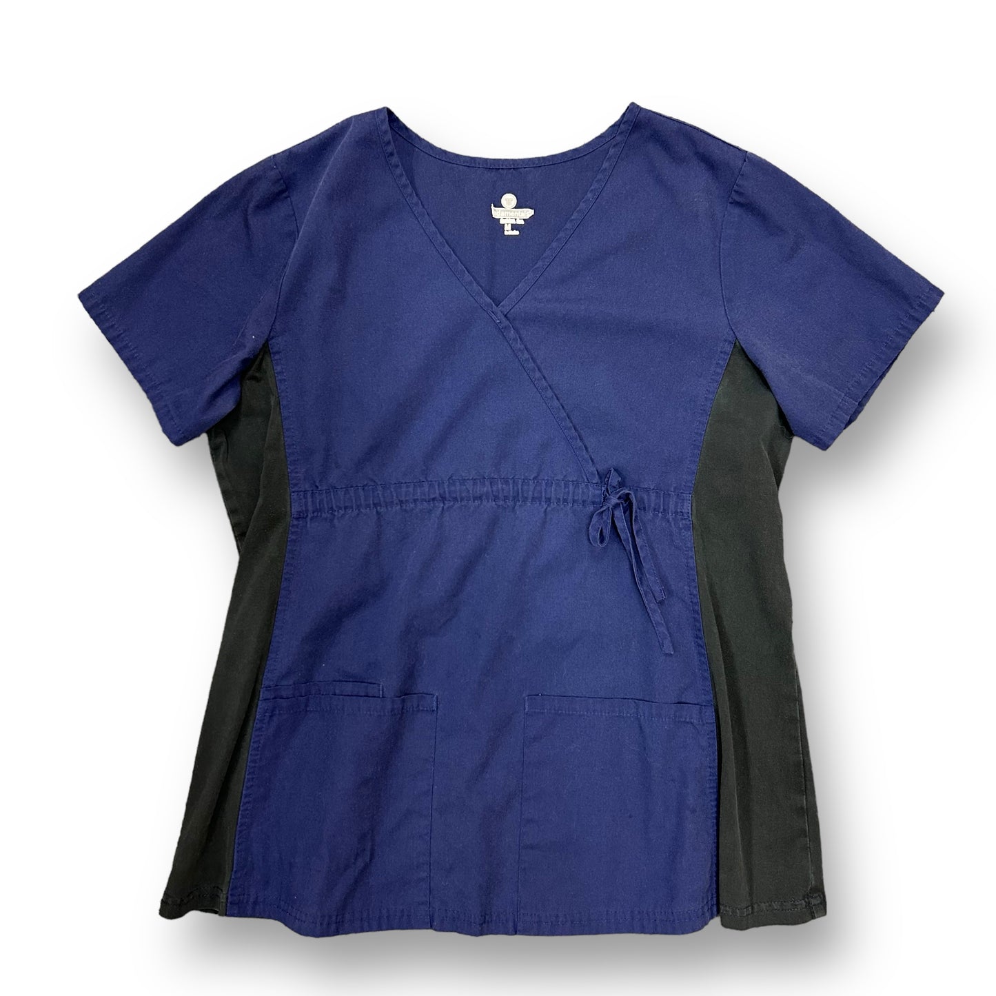 Fundamentals Size M Navy Short Sleeve Hospital Scrubs Maternity Top