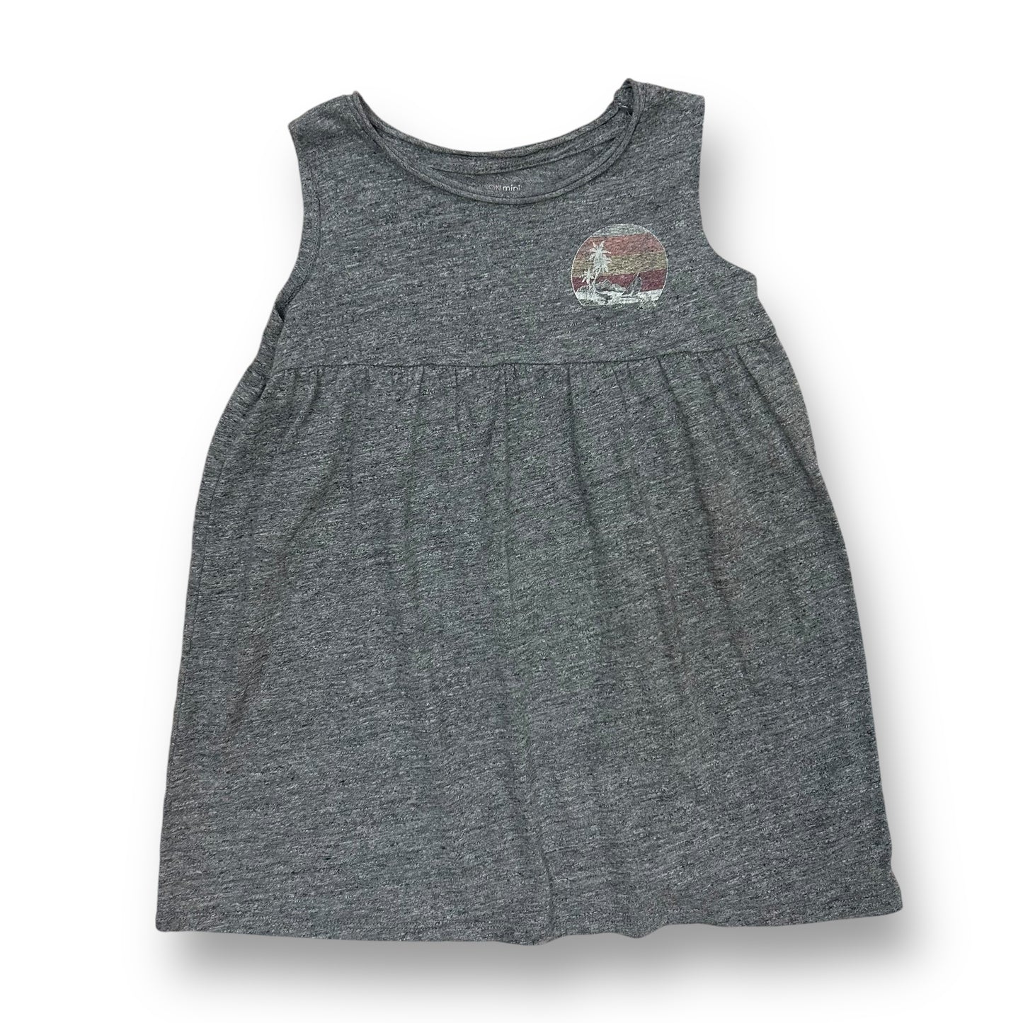 Grayson Mini Girls Size 5T Gray Dress Palm Tree Emblem Sleeveless Sundress