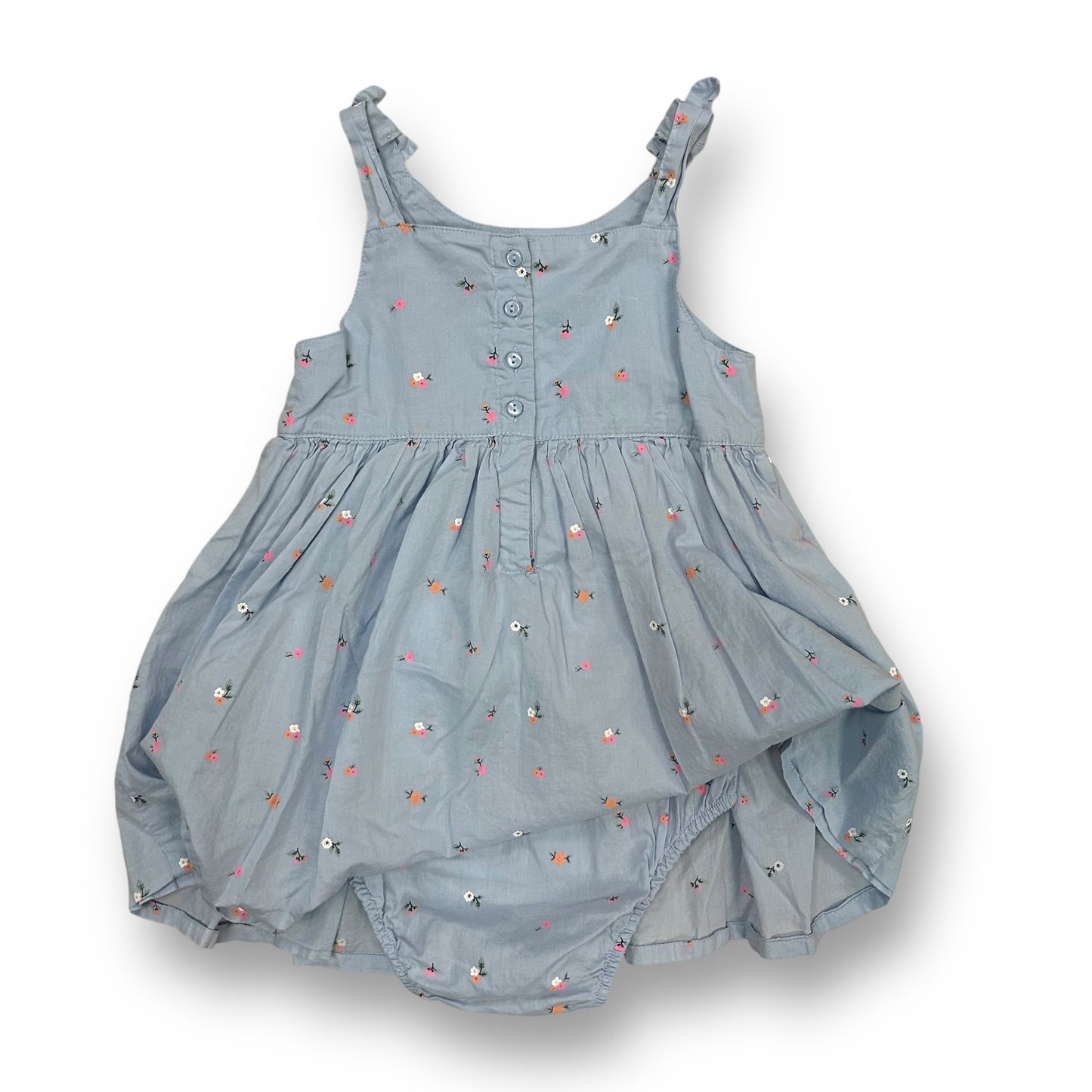 H&M Girls Size 4 Romper Light Blue Built-In Bloomers Sundress