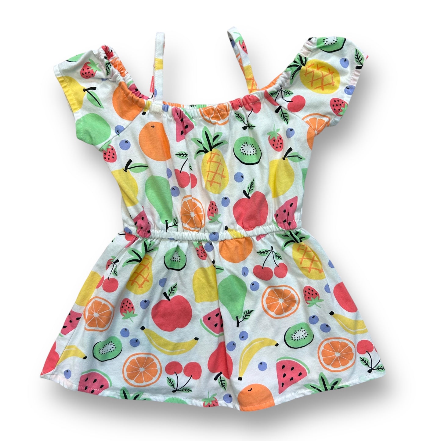 Children's Place Girls Size 18-24 Months White Tropical Fruit Print Sundress