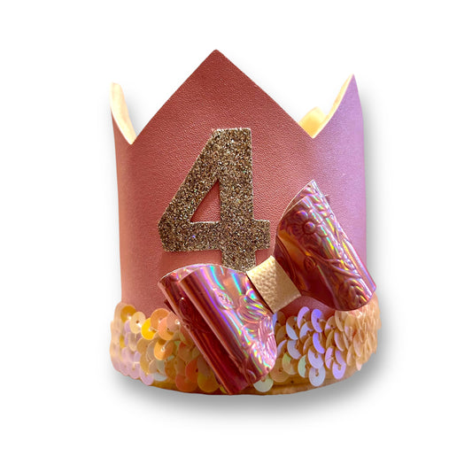 Lilac Sequins 4th Birthday Crown