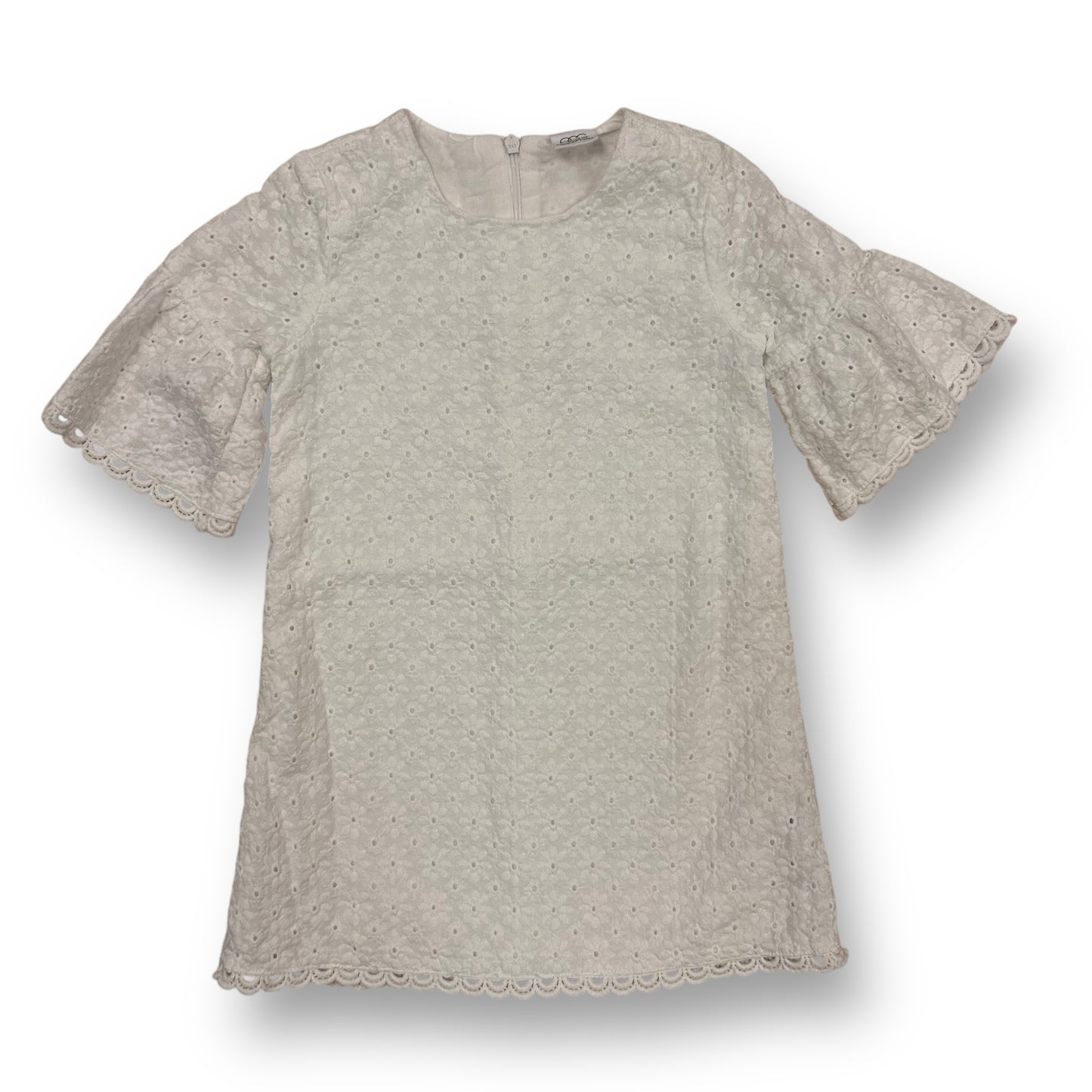 EG&G Girls Size 4 Ruffle Sleeve White Eyelet Dress