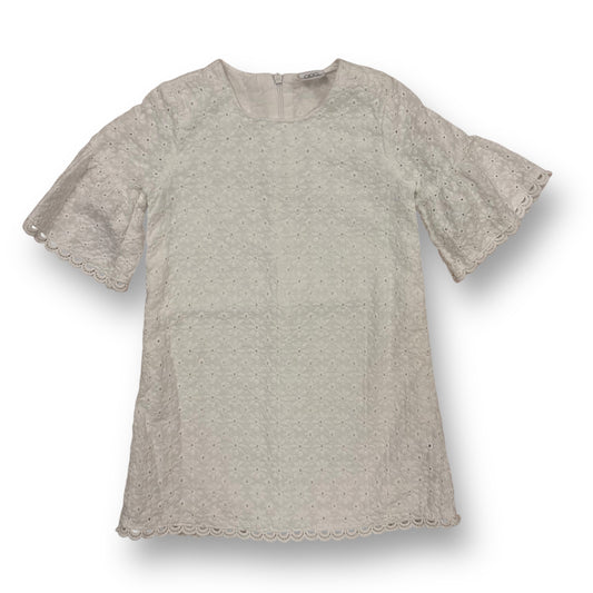 EG&G Girls Size 4 Ruffle Sleeve White Eyelet Dress