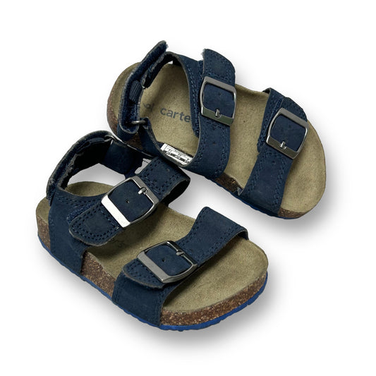 Carter's Toddler Boy Size 6 Navy Faux Leather Buckle Sandals